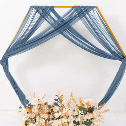 Sheer Gauze Wedding Arch Draping Fabric 29" x 20 FT 2 Panel Dusty Blue - color: Dusty Blue, size: 29"w x 240"l (Pack of 2)