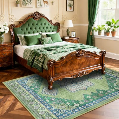 Boho Persian Area Rug, Green, 8x10 - color: Fresh Lemon Green, size: 8 x 10 feet