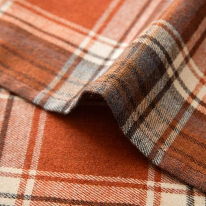 AQOTHES Fall Plaid Placemats Set of 4, Orange Checkered Table Mats 12×18 - color: Orange