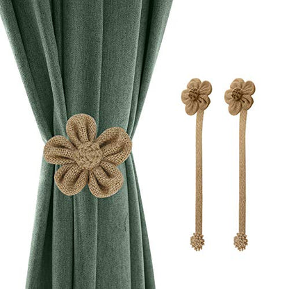 Lewondr Magnetic Window Curtain Rope Holdbacks, Large, Coffee - color: Coffee, size: Large