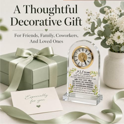WKYAER Acrylic Desk Clock for Mom, Sentimental Keepsake with Heartfelt Message, My Rock, My Guardian Angel, Family Appreciation Gift, Mother's Day Birthday Gifts, 4.3 x 7.8 in - color: Gift 09