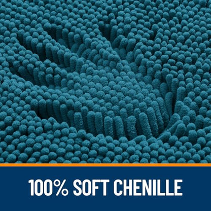 OLANLY Toilet Rugs U-Shaped 20x20, Soft Absorbent Chenille Contour Rugs - color: Peacock Blue, size: 20" X 20" Contour Rug