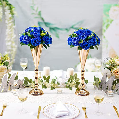 Flower Centerpieces for Wedding Tables: Royal Blue, 2 Packs - color: Royal Blue