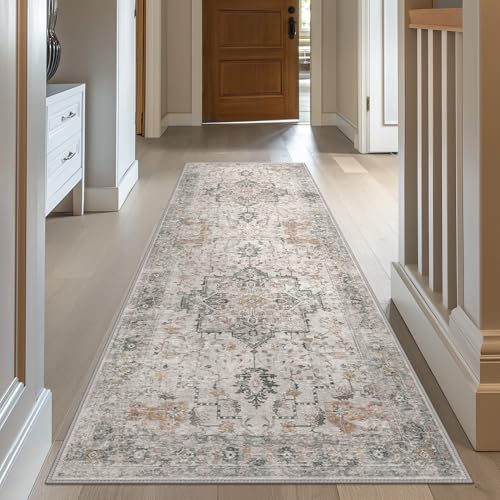 GENIMO 2'6"x5' Washable Runner Rug Non Slip for Hallway, Light Taupe Brown - color: Light Taupe Brown, size: 2'6" x 5' (Runner)