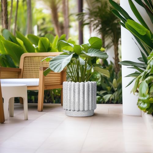 Ceramicfor Ceramic Planter, 12 Inch, Black and White - color: Black and White, size: 12 Inch
