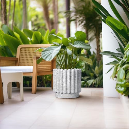 Ceramicfor Ceramic Planter, 12 Inch, Black and White - color: Black and White, size: 12 Inch