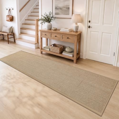 DEXI Ultra Thin Hallway Runner Rug 28x144, Non Slip Entryway Rugs,Beige - color: Beige, size: 28" X 144" (Runner)
