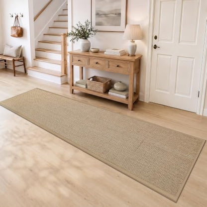 DEXI Ultra Thin Hallway Runner Rug 28x144, Non Slip Entryway Rugs,Beige - color: Beige, size: 28" X 144" (Runner)