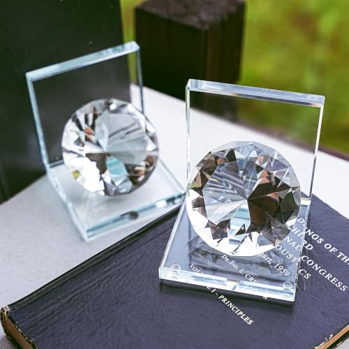 1 Pair Crystal Bookends with 80mm Clear Diamond for Heavy Books - color: Diamond