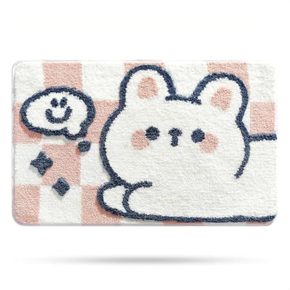 Molesun Rabbit Bath Mat 16x24, Soft Absorbent Microfiber Bath Rugs - color: Rabbit, size: 16" x 24"