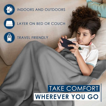 King Size Fleece Blanket | Comfy Supersoft Fleece Blanket – All-Season Light Weight Throw Blanket | Luxuriously Soft | Throw Blanket for Couch and Sofa | Machine Wash | Gray - color: Grey, size: King