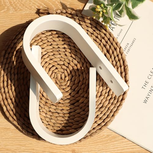 2 Pack Curtain Tiebacks Natural Wood Curtain Holdbacks, White - color: White