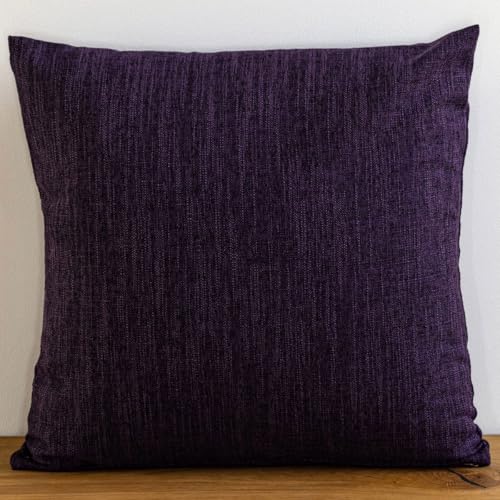 PLIN Throw Pillow Cover 18x18 Inch Soft Solid Decorative Cushion Case for Sofa Couch Bed Living Room Modern Farmhouse Boho Accent Pillowcase, Machine Washable Square Nordic Home Decor, Purple - color: Purple, size: 18" x 18" (Pack of 1)