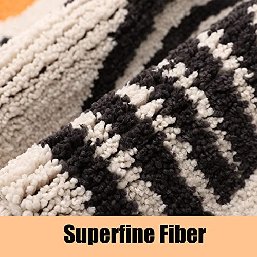 Boho Bathroom Rugs Non-Slip Abstract Bath Rugs Microfiber Cute Mat Black Washable for Tube/Washbasin/Toilet (Beige-Music, 20"X32") - color: Beige-music, size: 1'8" x 2'8" (Oblong)