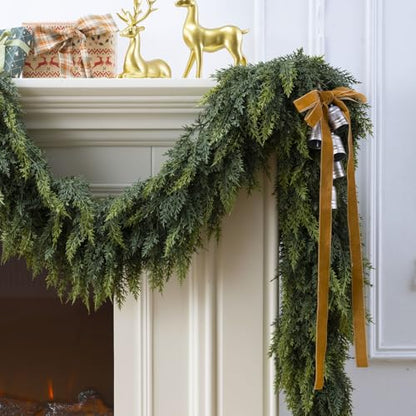 6Ft Christmas Garland,Real Touch Cedar Garland,Realistic Faux Pine Garlands - size: 6FT
