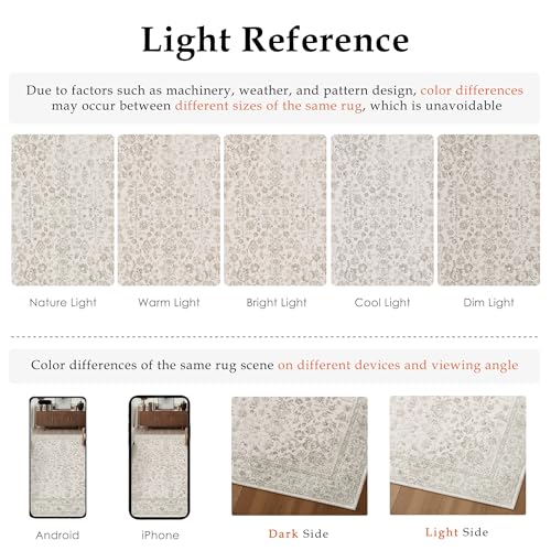 PureCozy 2x10 Beige White Runner Rug Washable Hallway Non Slip Kitchen - color: Beige-white, size: 2' x 10' (Rectangular)