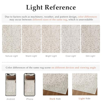 PureCozy 2x5 Beige White Runner Rug Washable Hallway Non Slip Kitchen - color: Beige-white, size: 2' x 5' (Rectangular)