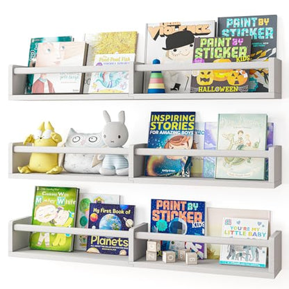 Fixwal Floating Nursery Book Shelves for Wall, 32in, Set of 3, White - color: White, size: 32inches