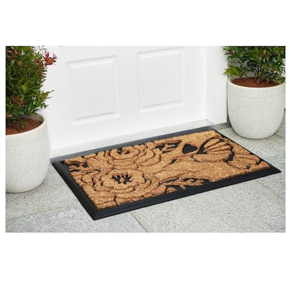 Calloway Mills 102822436 Hummingbird Haven Doormat, 24" x 36", Natural/Black - color: Hummingbird Haven