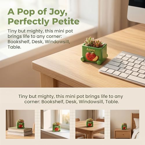 Cloud-Shaped Small Succulent Planters, 3.4''Dog Cute Plant Pots with Drainage Holes Funny Mini Resin Flower Pots for Indoor Outdoor Home Office Gifts (Mini A) - style: Mini A