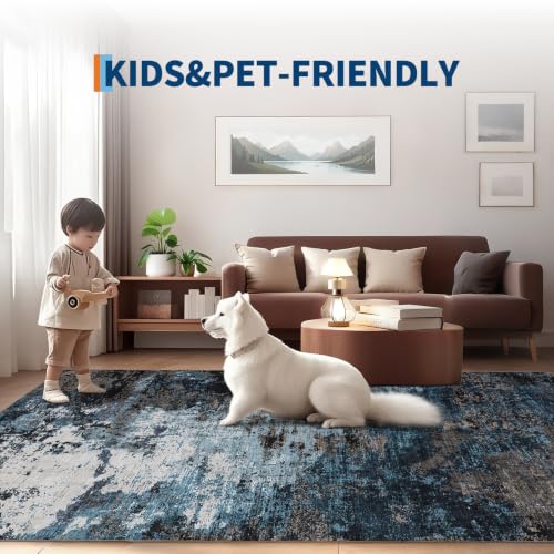 GarveeHome Modern Door Mat 2x3 Machine Washable Rug Blue Green - color: Mountain/Lake, size: 2' x 3'