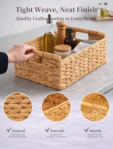Wicker Basket, Large Basket for Gift Baskets Empty, 15.4x11x6.3in - color: Natural, size: Large