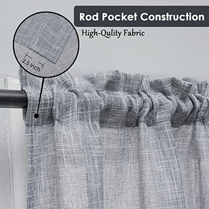 Beda Home Tassel Linen Textured Swag Curtain Valance, Grey, 36 x 36 in - color: Grey, size: 36"W x 36"L (Pack of 2)