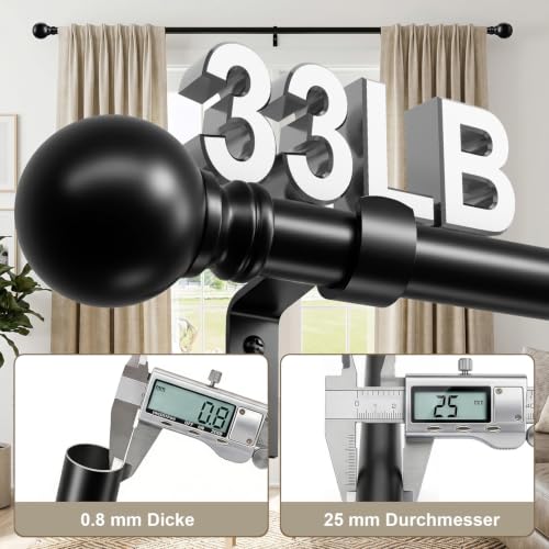Modern Black Curtain Rods 2 pack for Windows 28 to 48 Inches - color: black, size: 16"-60"|2 Pack
