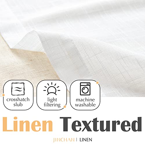 jinchan Kitchen Valance Curtain Double Layers, 50x16, 1 Panel, White - color: Double Layer | White, size: 50"W x 16"L (Pack of 1)