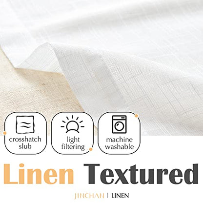 jinchan Kitchen Valance Curtain Double Layers, 50x16, 1 Panel, White - color: Double Layer | White, size: 50"W x 16"L (Pack of 1)