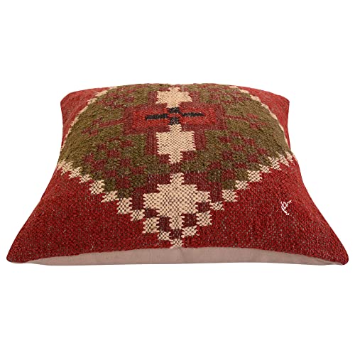 Trade Star 70% Jute 30% Wool Kilim Throw Pillow Covers 18x18 Inche - color: Pattern 10