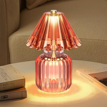 Small Battery Operated Lamp with Timer, Jelly Red - color: Jelly Red