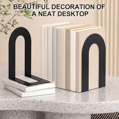 Chunful 6 Pcs Black Metal BookEnds Shelves, 9.5 x 7.75 x 4.75 in - color: Black, size: 9.5 x 7.75 x 4.75 in