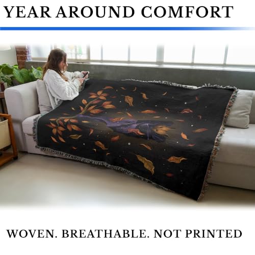 Pure Country Weavers Autumn Bat Blanket by Episodic Drawing- Fantasy Gift Tapestry Throw Woven from Cotton - Made in The USA (72x54) - color: Autumn Bat, size: 72x54