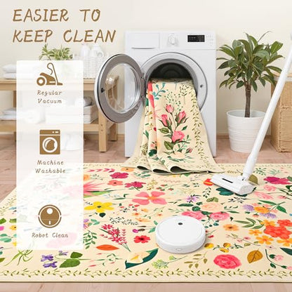 ISEAU Boho Washable Kitchen Rugs 2x6 Runner for Hallway Rug,Beige - color: Beige, size: 2ftx6ft
