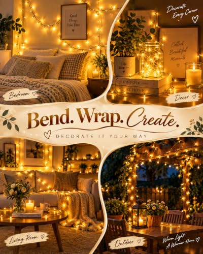 Fairy Lights Battery Operated 2Pack - Total 98FT 300LED String Lights - color: Warm White