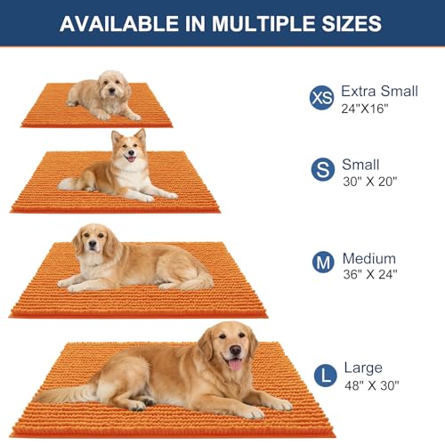 OLANLY Dog Door Mat for Muddy Paws 24x16, Extra Absorbent Chenille Mud Mat - color: Clay, size: 24" X 16"
