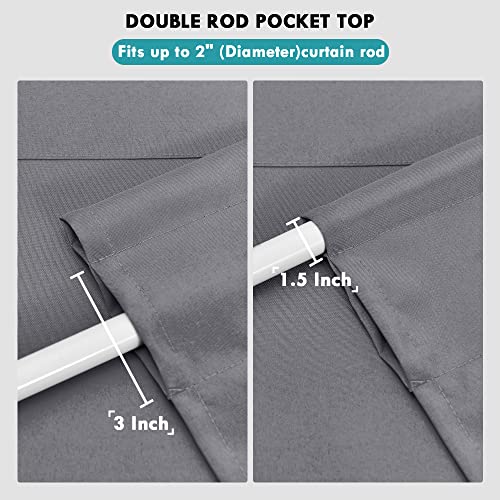 JIUZHEN Dark Grey Valance Curtains for Window 1 Panel, 52 x 18 Inches - color: Dark Grey, size: 52"W x 18"L (Pack of 1)