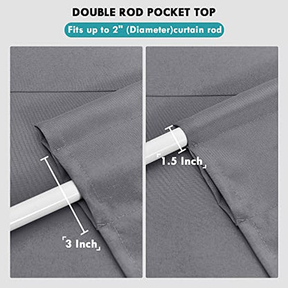 JIUZHEN Dark Grey Valance Curtains for Window 2 Panel, 42 x 18 Inches - color: Dark Grey, size: 42"W x 18"L (Pack of 2)