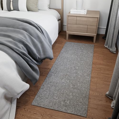 Ottomanson Door Mat Indoor Entryway Runner Rug – Non-Slip Durable Low-Pile Runner with Stain-Resistant Surface, 20" x 59", Gray - color: Grey