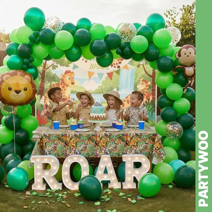 PartyWoo Green Balloons 66pcs 12 Inch Lime Emerald Hunter Forest Balloons - color: Green-3328