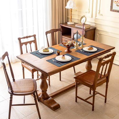 KXN Placemats Set of 4, Durable Dual-Layer Fabric Table Mats, Dark Gray - color: Dark Gray