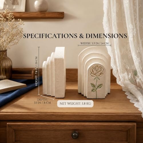 Decorative Resin Bookends, 5LB Heavy Bookends Set of 2