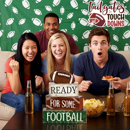 Yuntau 4 Pcs Fall Football Decorations for Home Farmhouse Tiered Tray Decor - style: Classic Football