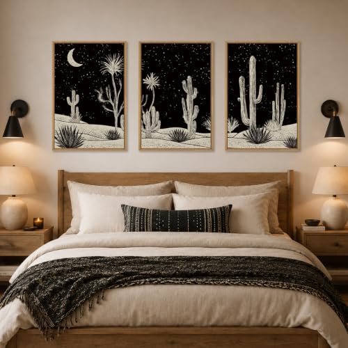 DRACIT Southwestern Desert Cactus Framed Canvas Wall Art Set-16"x24"x3 - color: Desert Cactus Wall Art, size: 16"L x 24"W