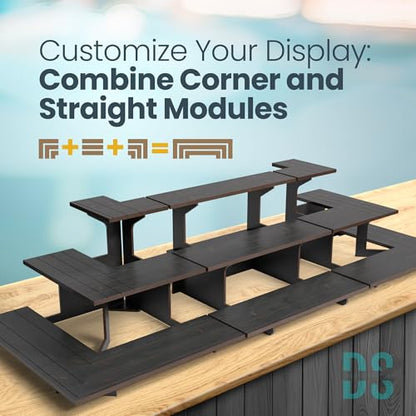 Wooden Tiered Display Stand, 3 Tier Display Table for Vendor Events - color: Black