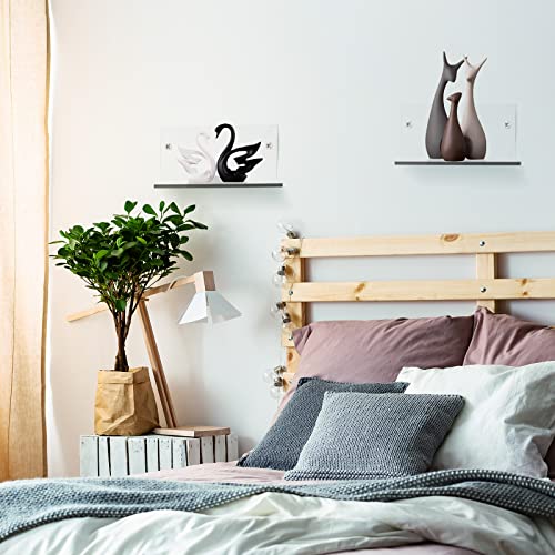 Yalikop 5 Pieces Acrylic Floating Shelves Small 4'' Wall Clear - color: Clear