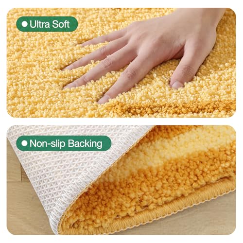 LUMI Floral Bathroom Rug, Absorbent Non Slip Bath Mat, 20"x36" - color: Floral-sunflower