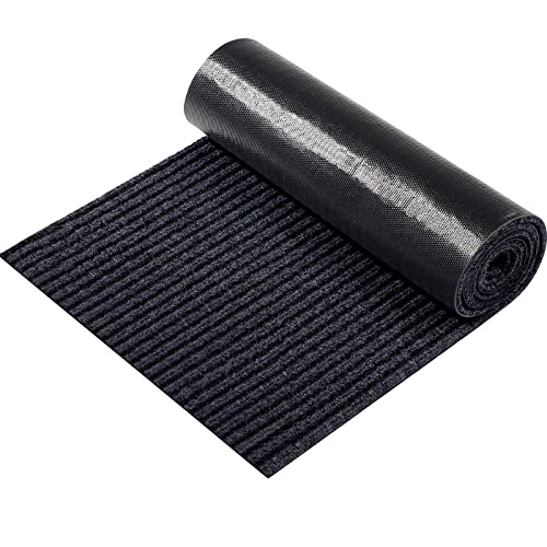 Nuanchu Large Semi Finished Outdoor Mat 16 x 79 Inch, Black, 1 Roll - color: Black