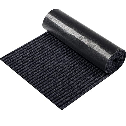 Nuanchu Large Semi Finished Outdoor Mat 16 x 79 Inch, Black, 1 Roll - color: Black